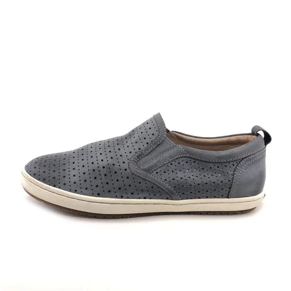 Taos Footwear Shoes Taos Court Steel Gray Leather Slip On